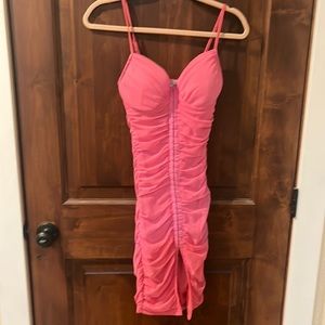 Light pink corset style rouched xs Rue21 mini dress/bodycon dress